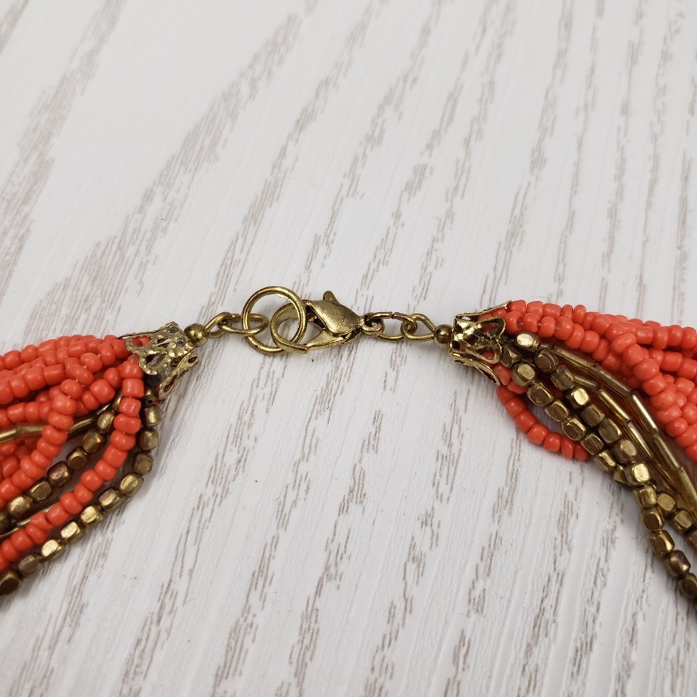 Multi Strand Seed Bead Long Statement Necklace - image 4